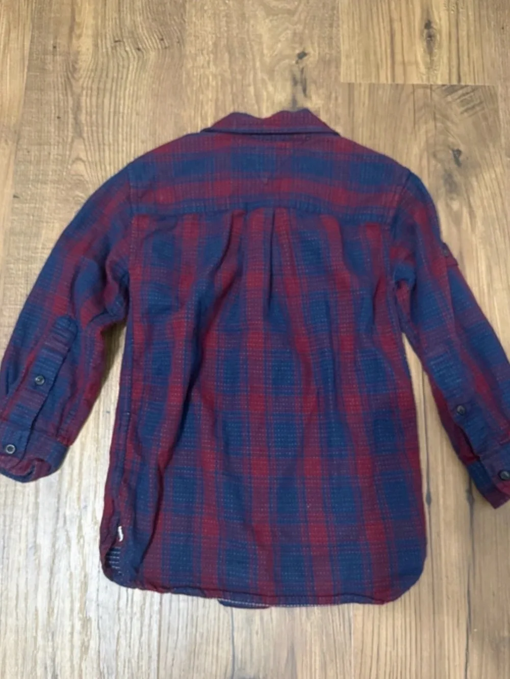 Boys Red and Blue Plaid Tommy Hilfiger Button-Up Shirt size XS